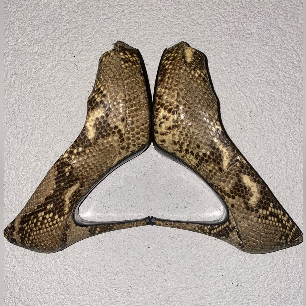 Shoe Box New York Python Open Toe Heels Shoes Mad… - image 5